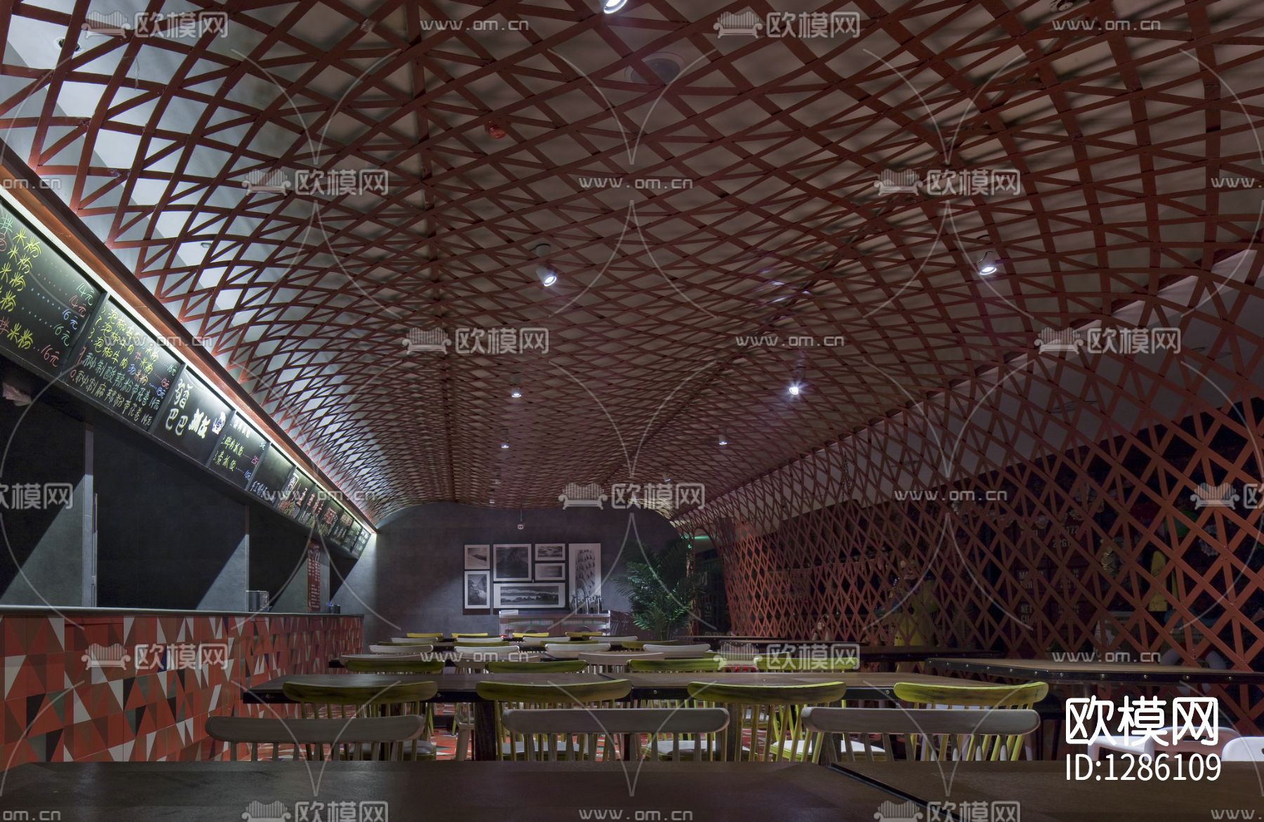 中式餐厅实景照片cad施工图下载（渲染图4）