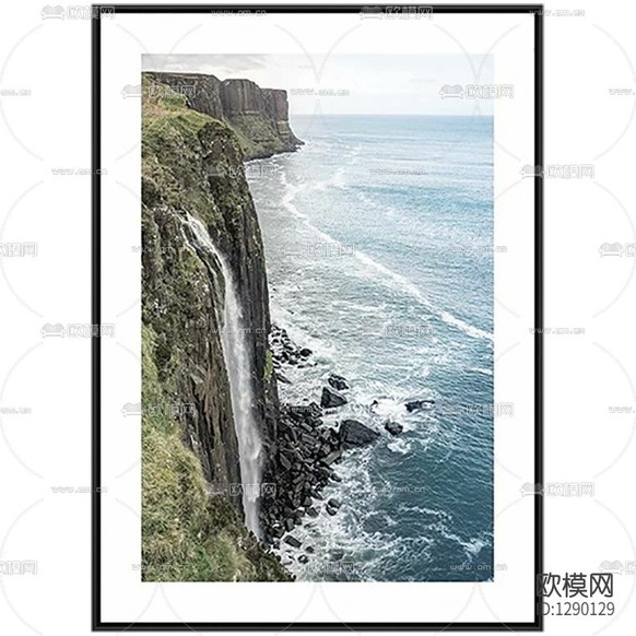 现代简约悬崖摄影装饰画下载