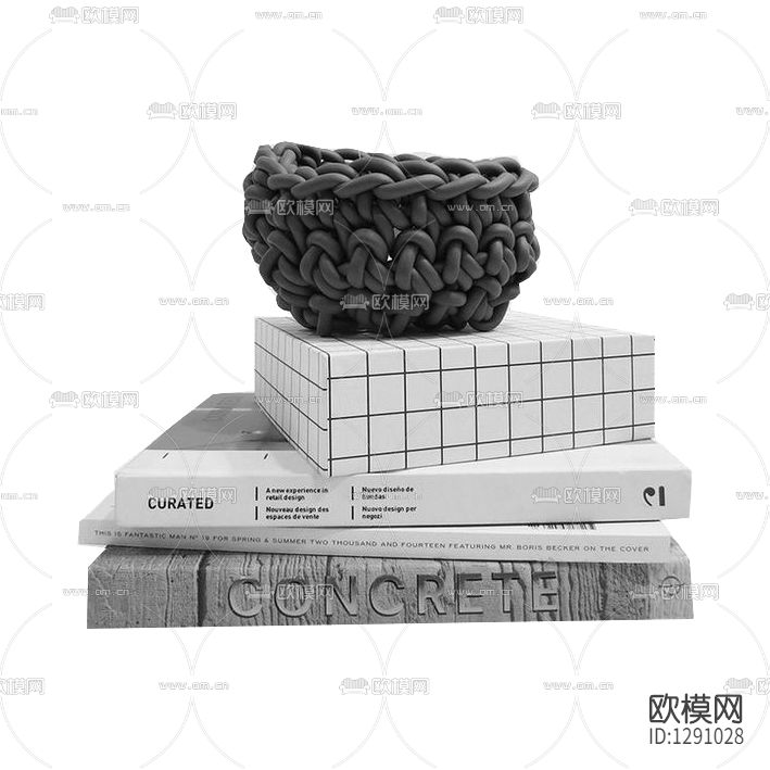 现代简约书籍摆件下载