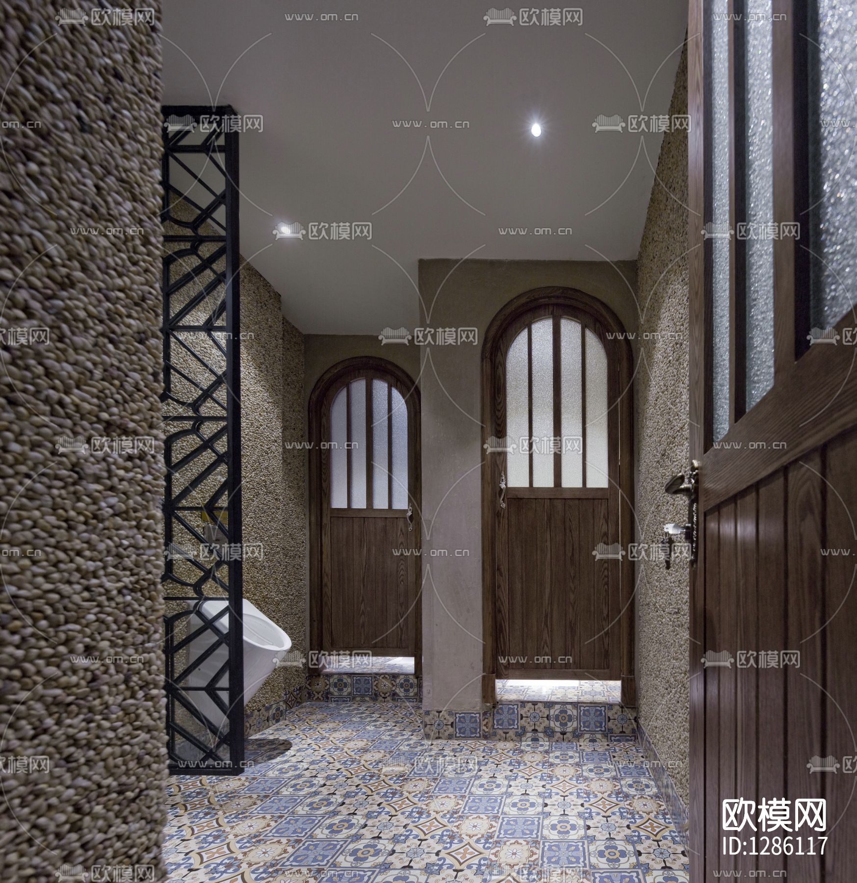 天域格餐厅会所cad施工图下载（渲染图3）