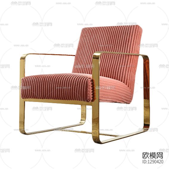 现代轻奢布艺金属单人沙发下载