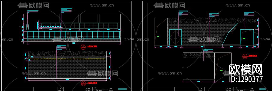 自然风咖啡厅cad施工图下载（渲染图7）