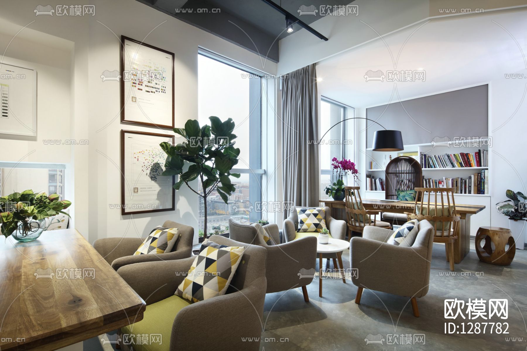 余颢凌设计--小巨蛋办公室cad施工图下载（渲染图6）