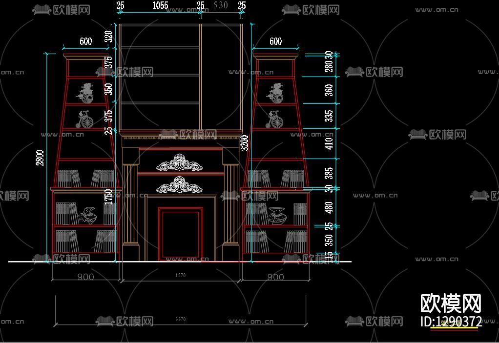 意式咖啡厅cad施工图下载（渲染图7）