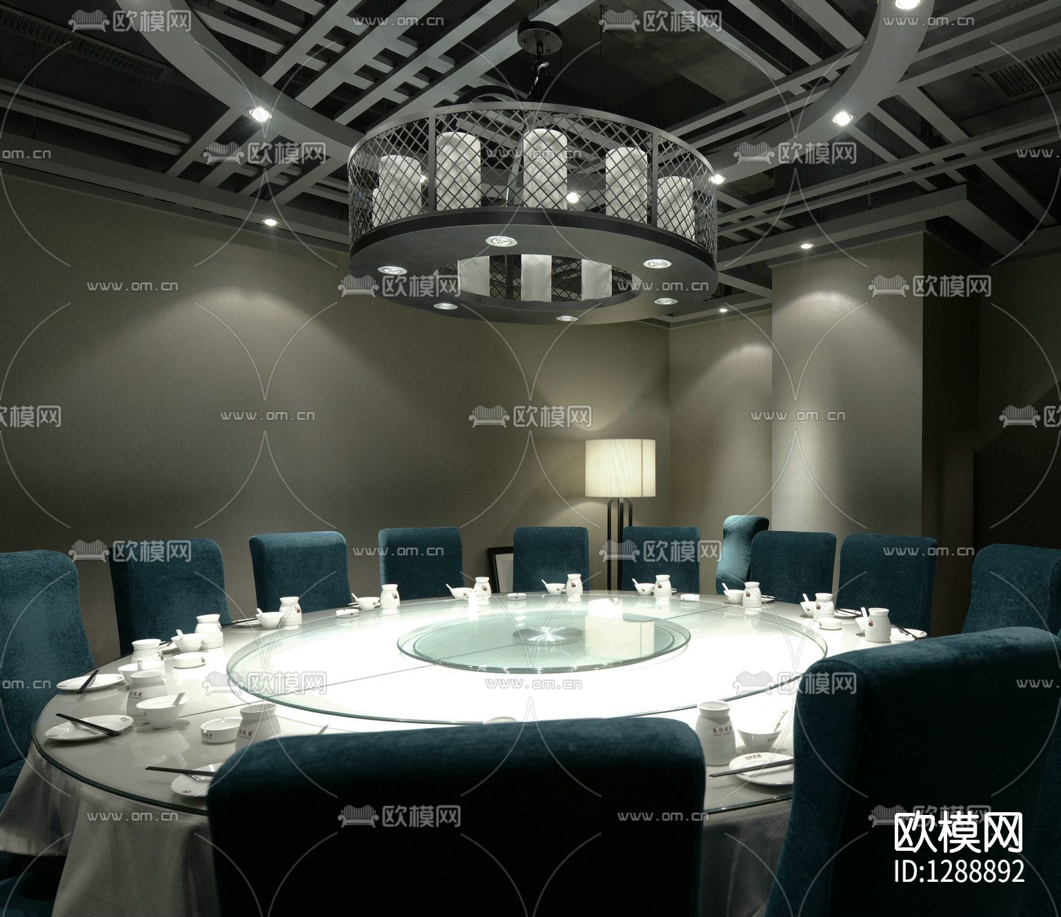 会所cad施工图下载（渲染图1）