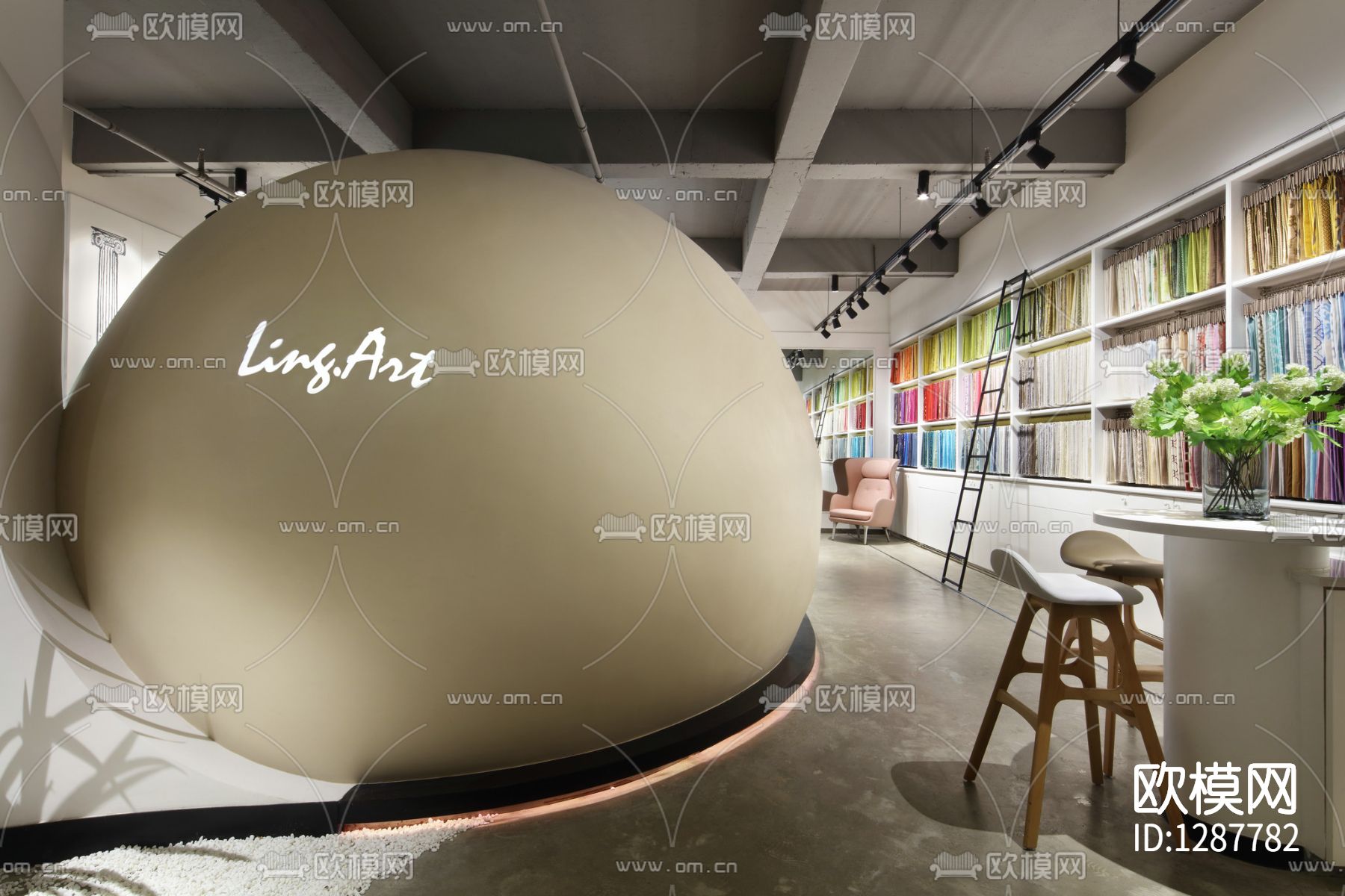 余颢凌设计--小巨蛋办公室cad施工图下载（渲染图2）