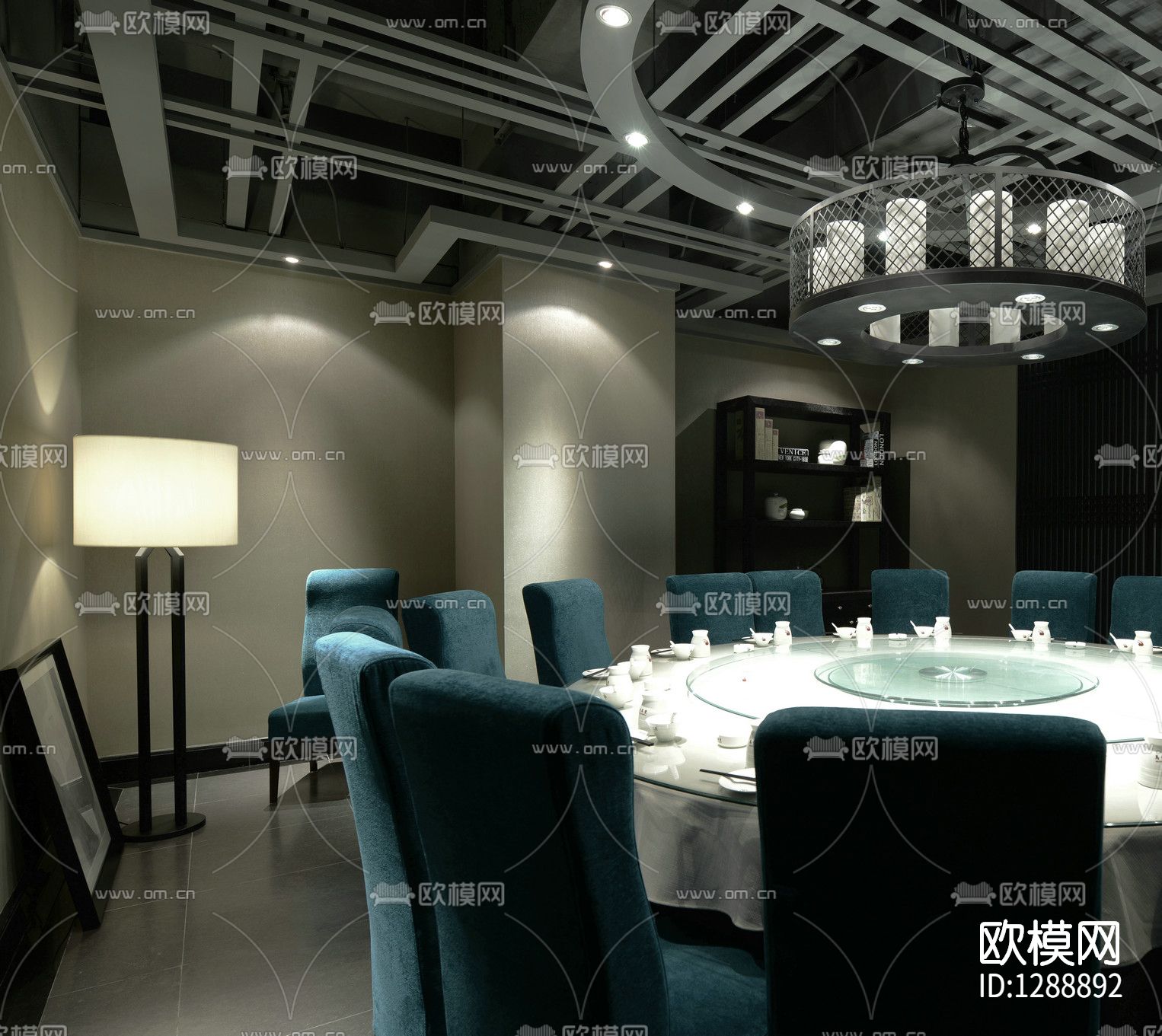 会所cad施工图下载（渲染图6）