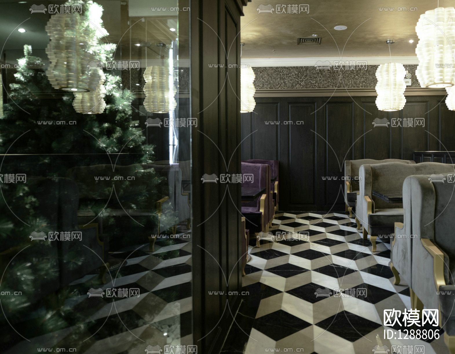 叙品设计  欧兰迪咖啡厅cad施工图下载（渲染图4）