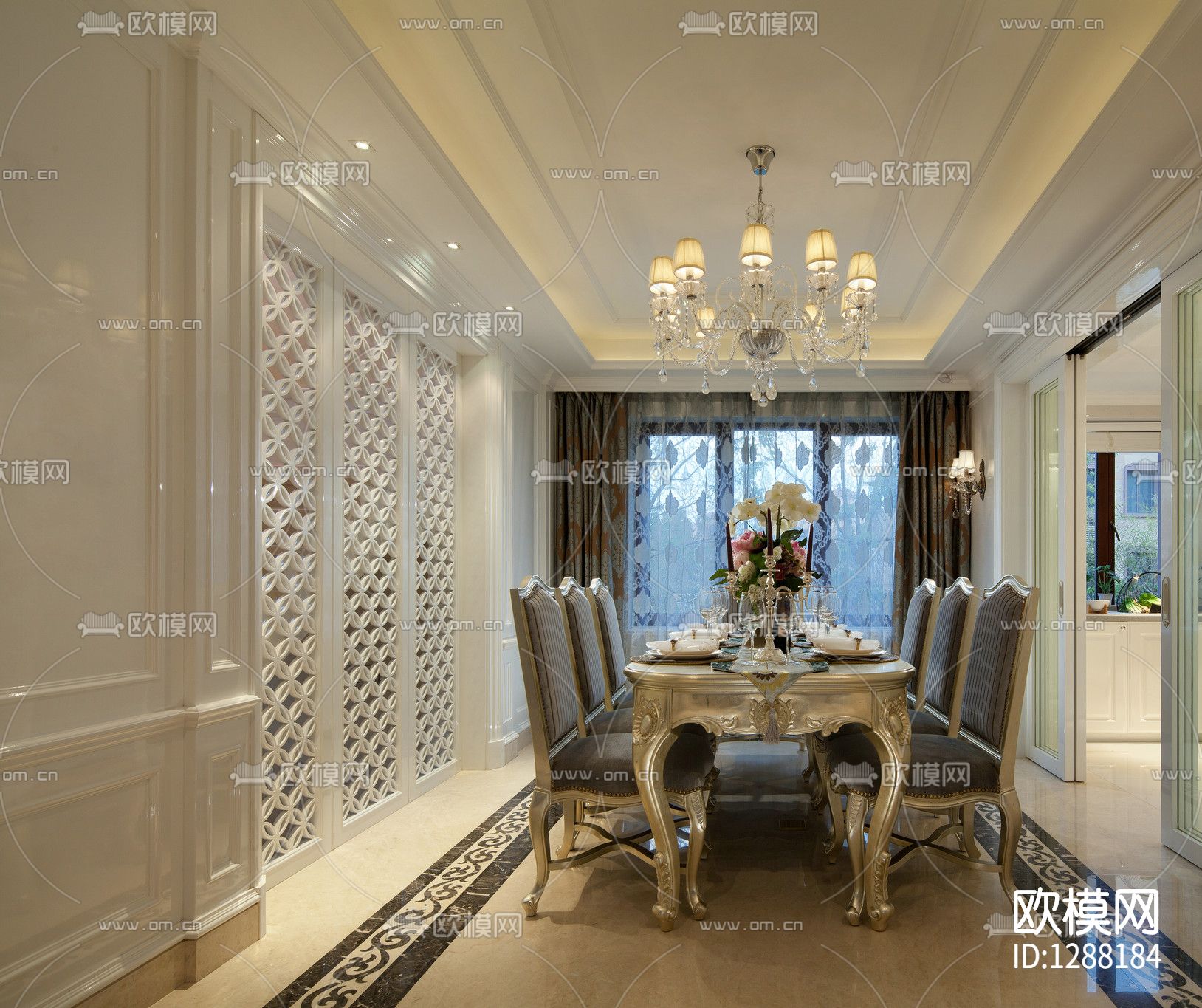 徐树仁  上海风景水岸样板房cad施工图下载（渲染图5）