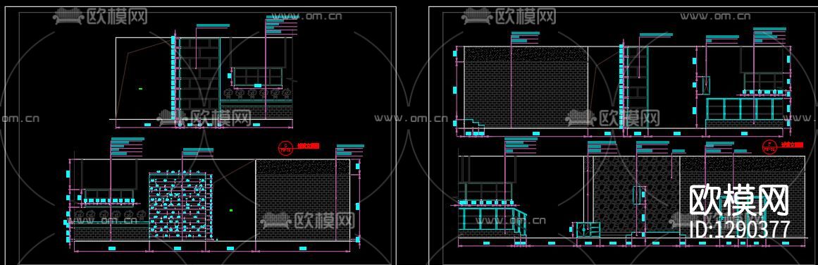 自然风咖啡厅cad施工图下载（渲染图6）