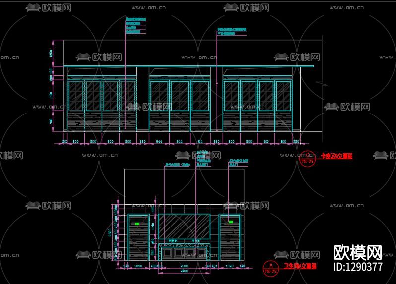 自然风咖啡厅cad施工图下载（渲染图8）