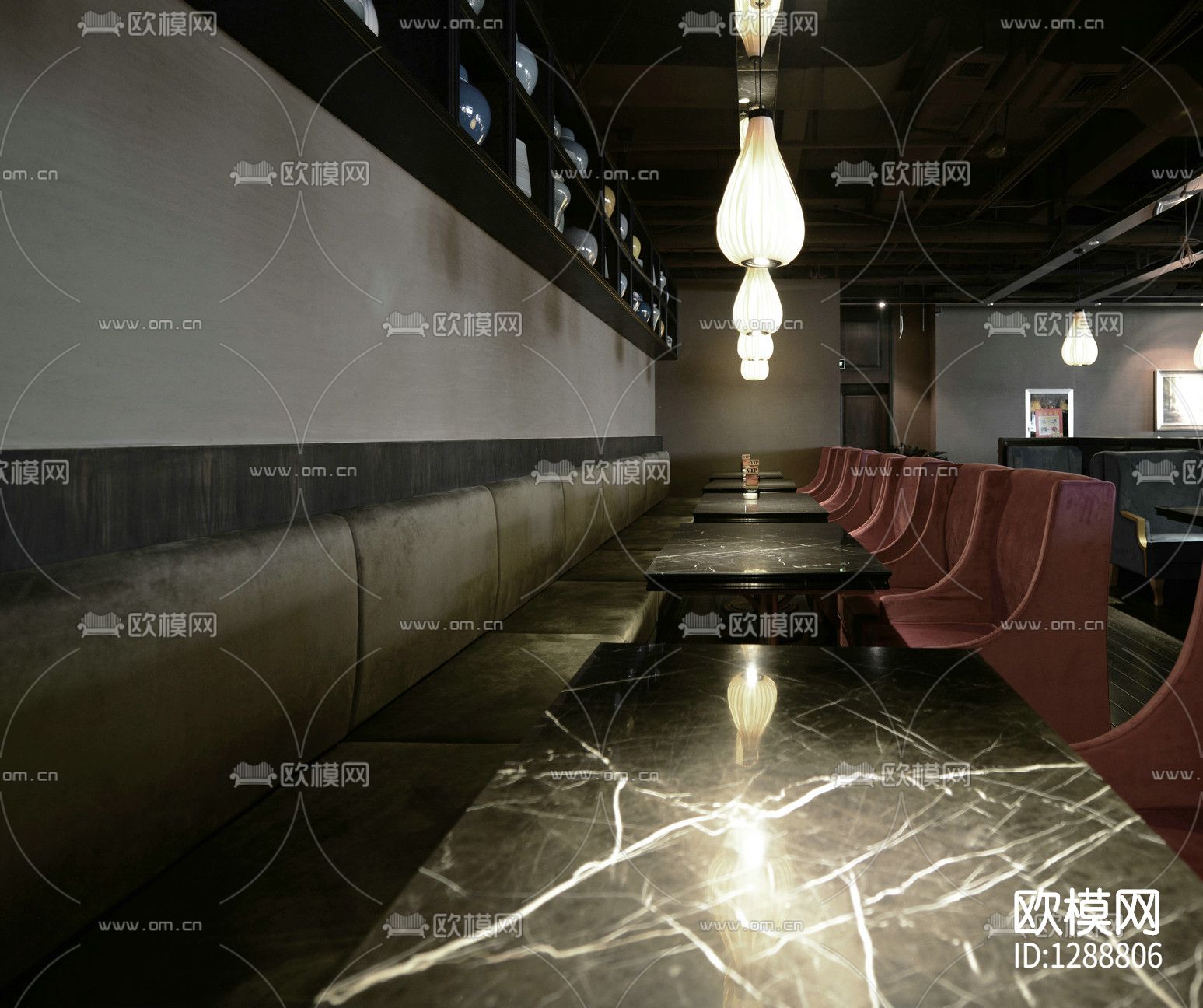 叙品设计  欧兰迪咖啡厅cad施工图下载（渲染图5）