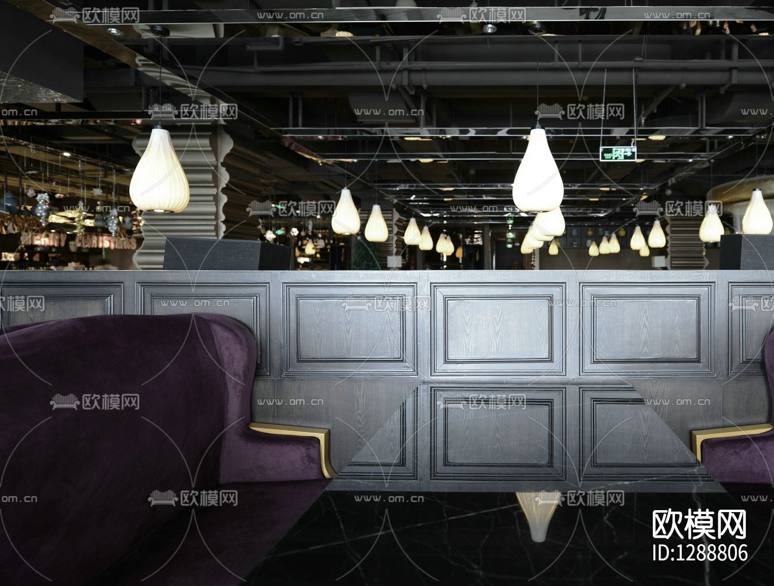 叙品设计  欧兰迪咖啡厅cad施工图下载（渲染图2）