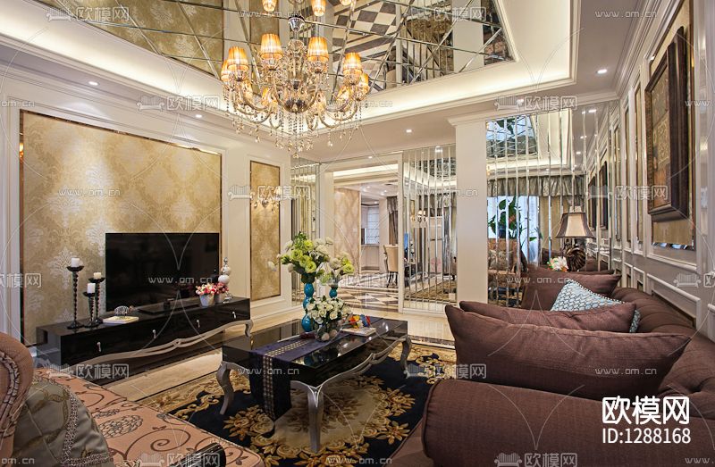 成象设计 徐强 样板间cad施工图下载（渲染图1）