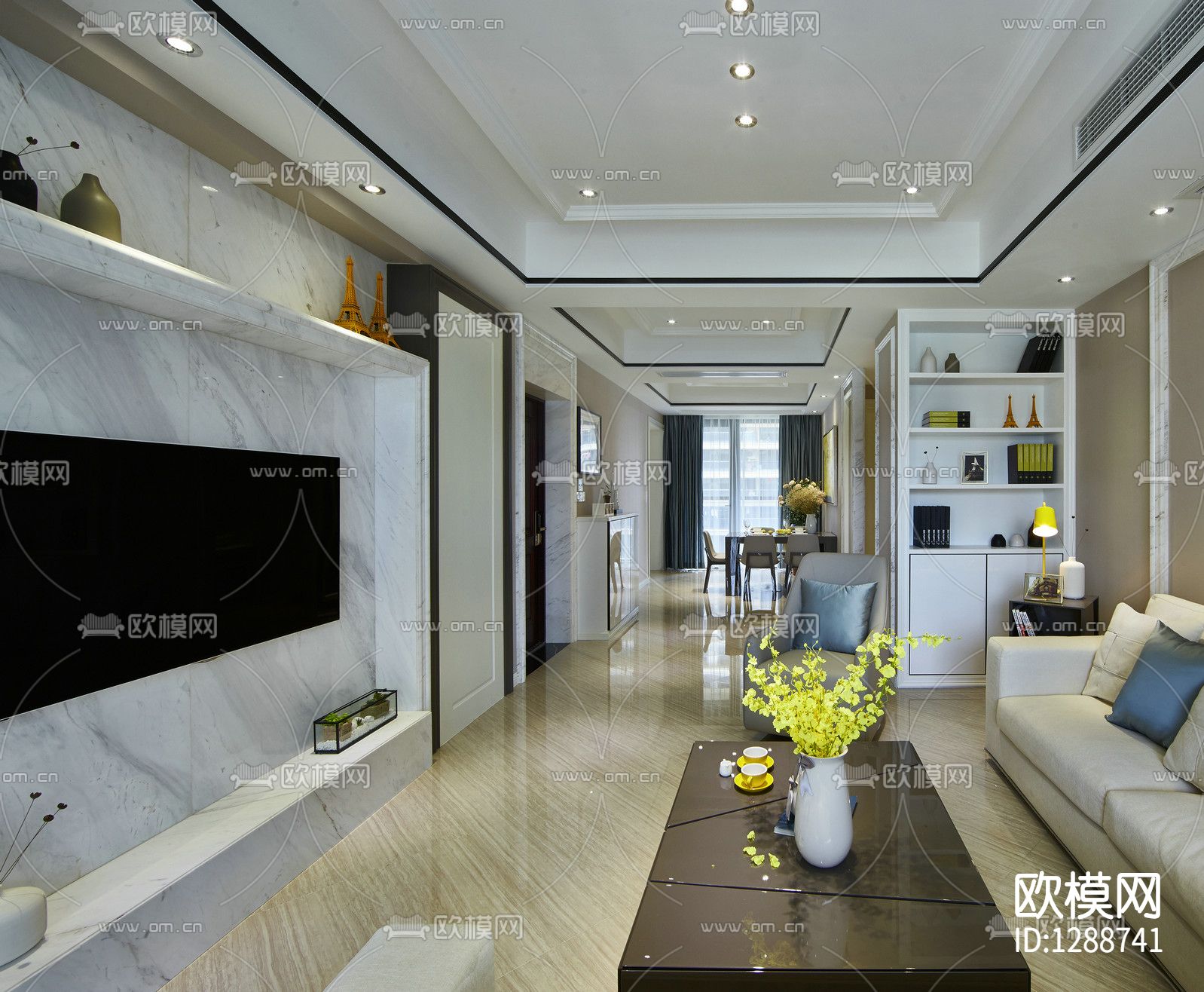 样板房cad施工图下载（渲染图2）