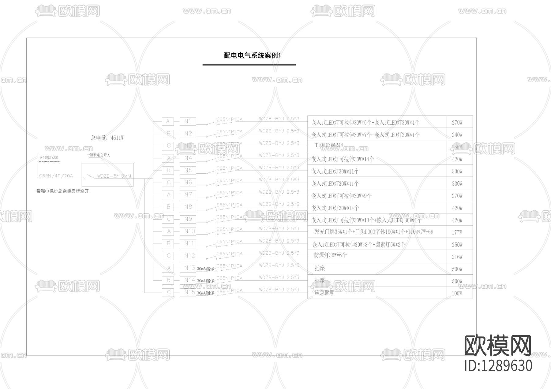 电气系统符号标识cad图库下载（渲染图3）