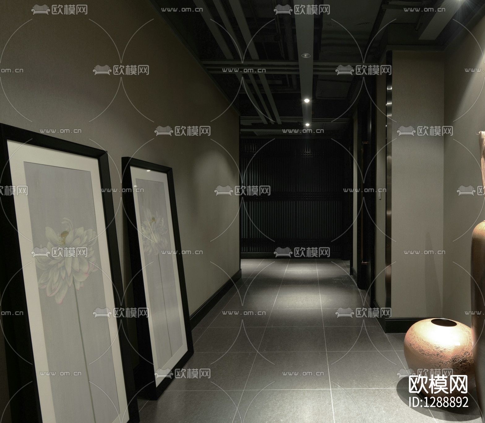 会所cad施工图下载（渲染图3）