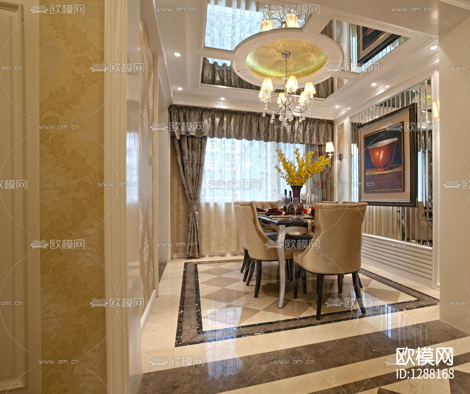 成象设计 徐强 样板间cad施工图下载（渲染图4）