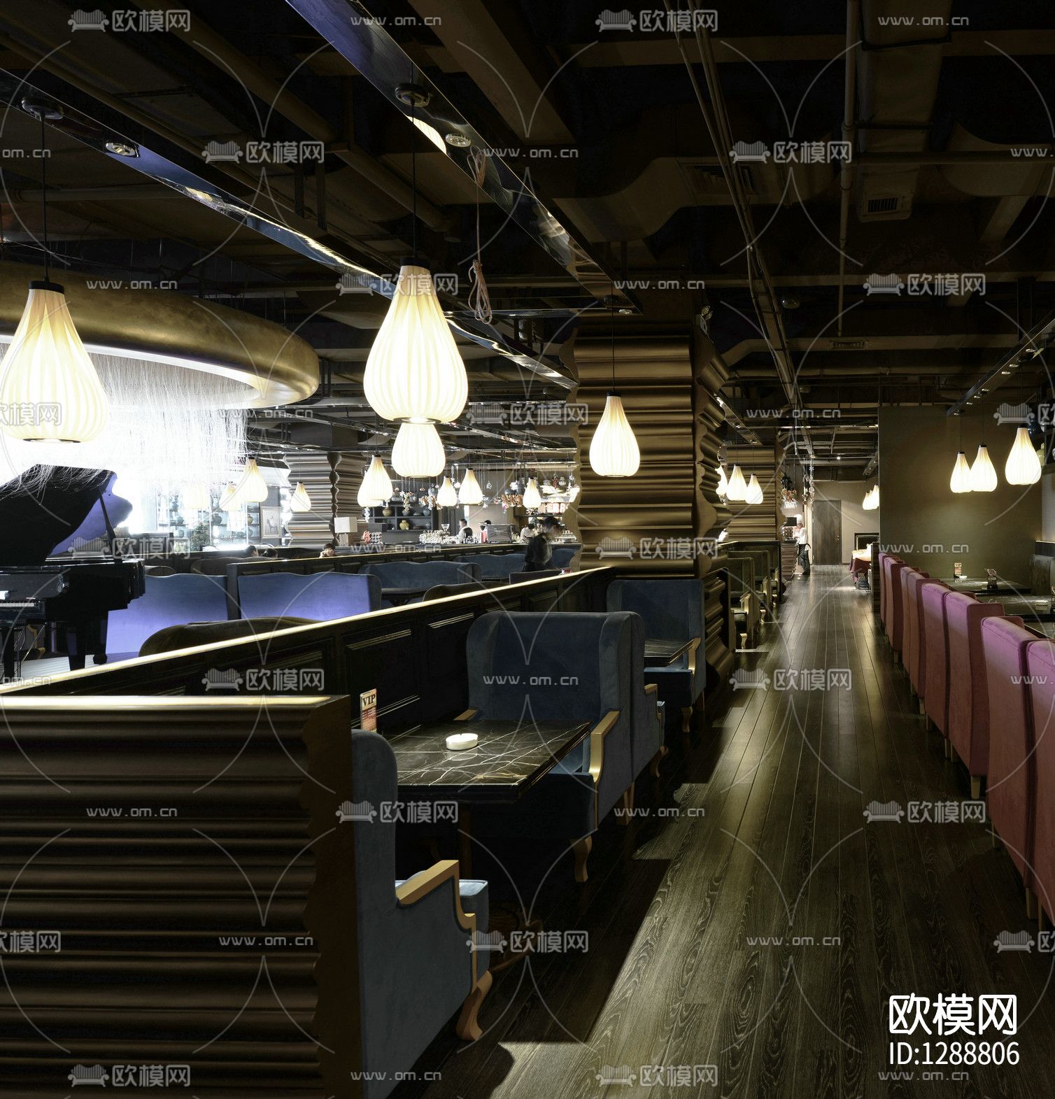 叙品设计  欧兰迪咖啡厅cad施工图下载（渲染图10）