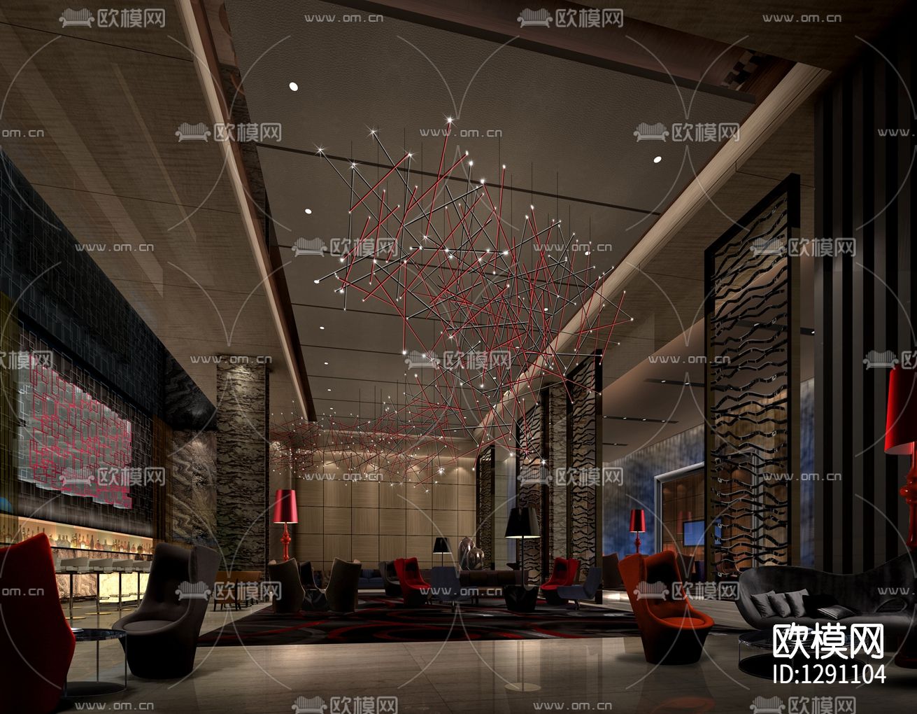 艾美酒店效果图cad施工图下载（渲染图1）