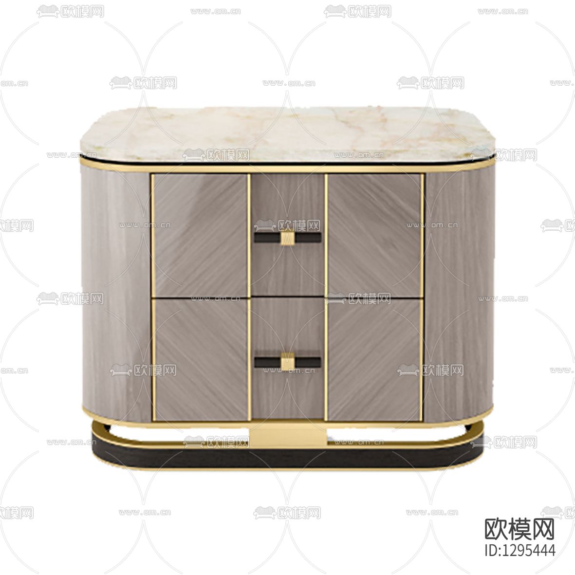 现代轻奢金属实木大理石床头柜下载