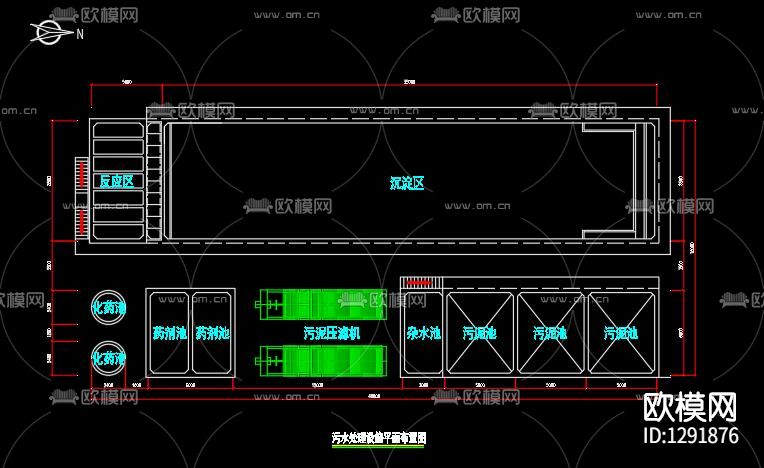 日处理5000吨印染废水处理站cad施工图