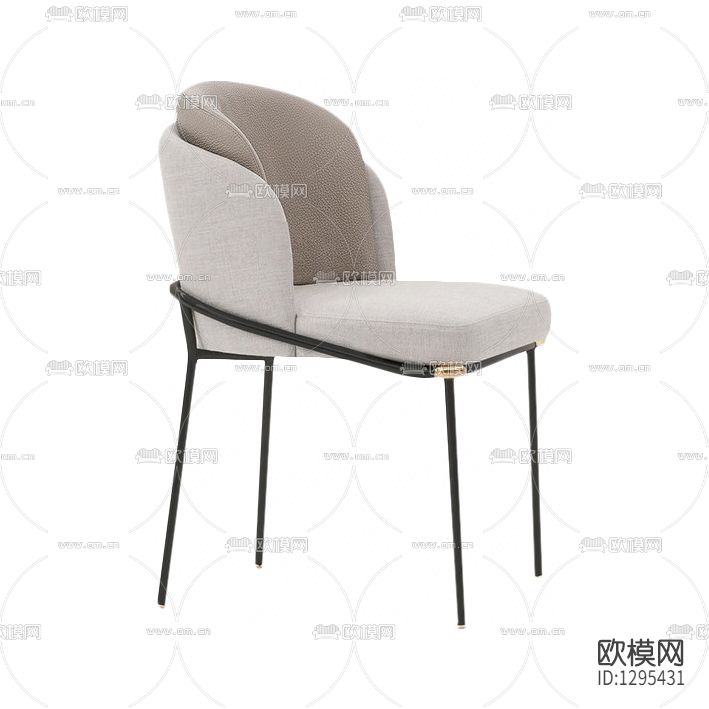 现代轻奢金属布艺休闲椅下载