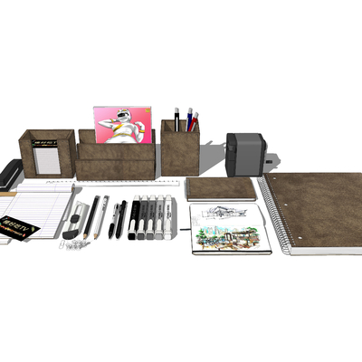  现代文具su模型 