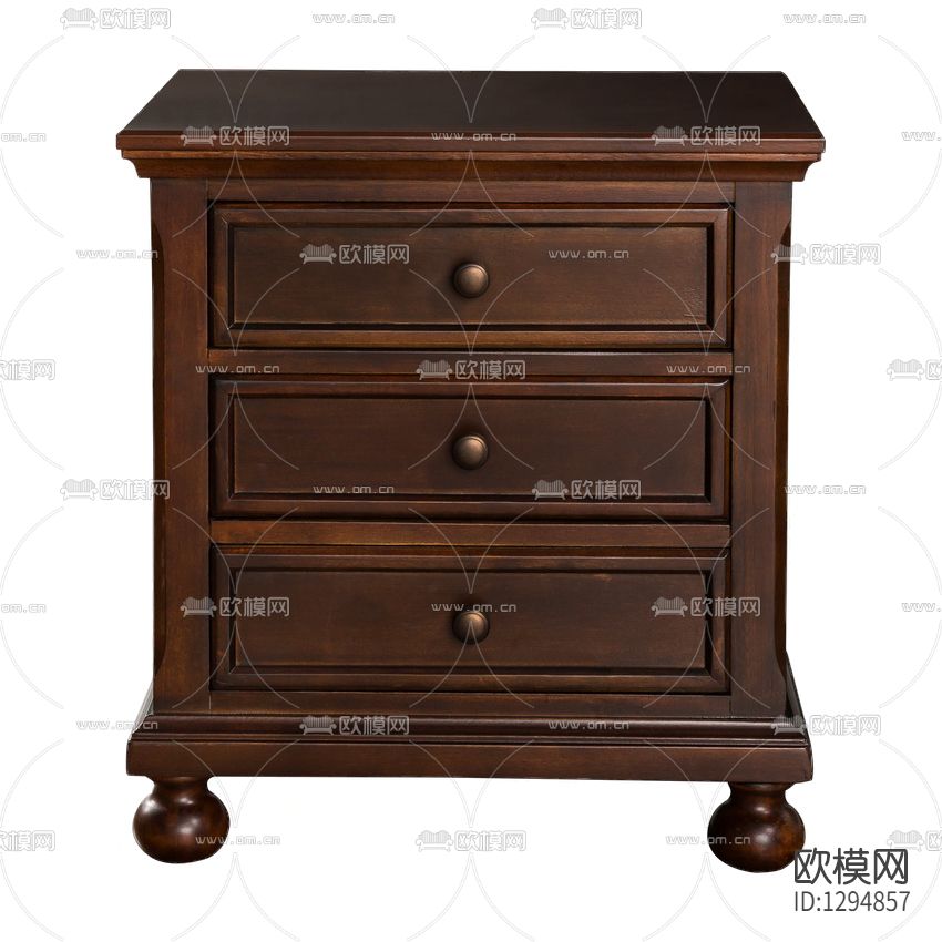 美式简约实木床头柜下载