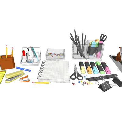  现代文具su模型 