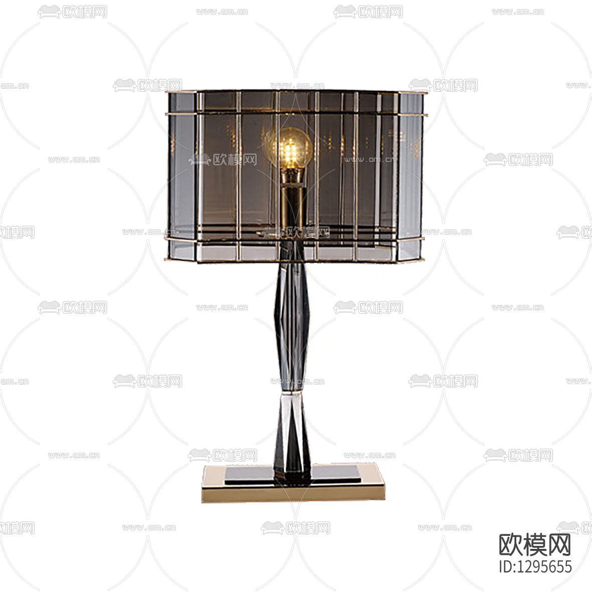 现代轻奢金属玻璃台灯下载