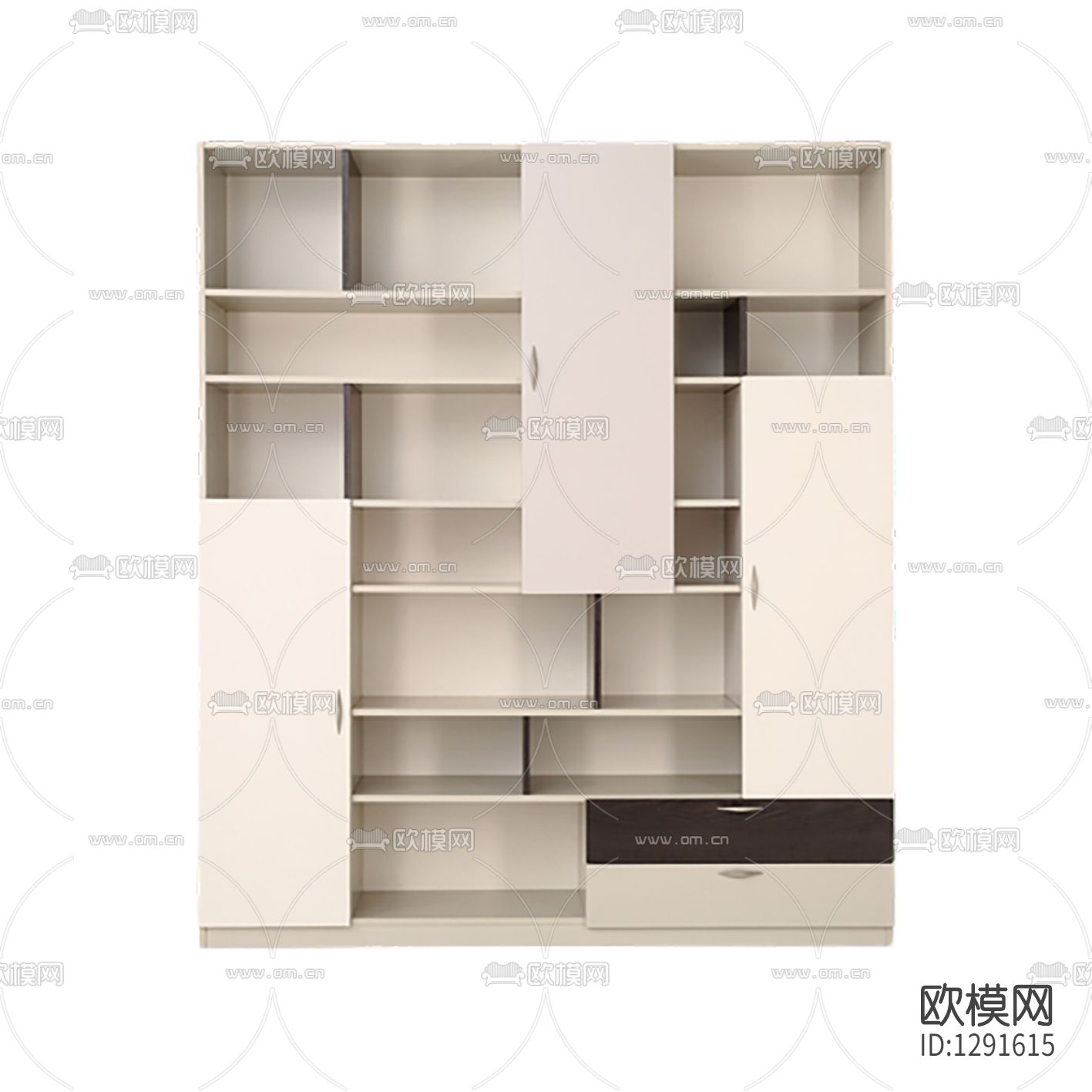 现代简约实木书柜下载