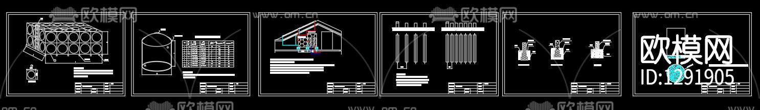 太阳能热水系统设计cad图库下载（渲染图8）