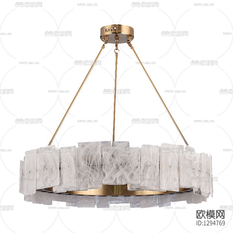 现代轻奢玻璃金属吊灯
