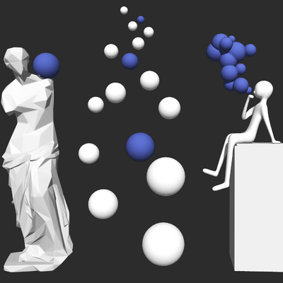 现代抽象人物雕塑su模型