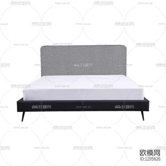 现代简约布艺双人床下载