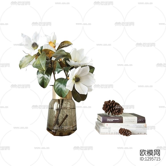 现代简约茶色透明玻璃花瓶花艺下载