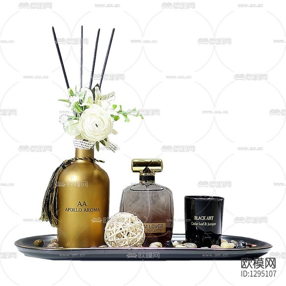 現(xiàn)代輕奢金屬托盤裝飾擺件下載