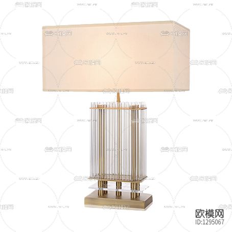 现代轻奢金属玻璃台灯下载