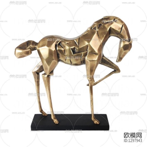 现代简约创意金属马匹摆件下载