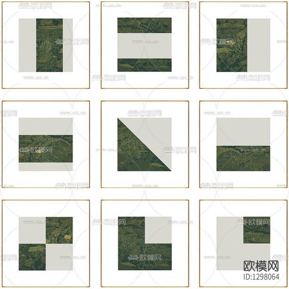 现代简约几何色块装饰画下载