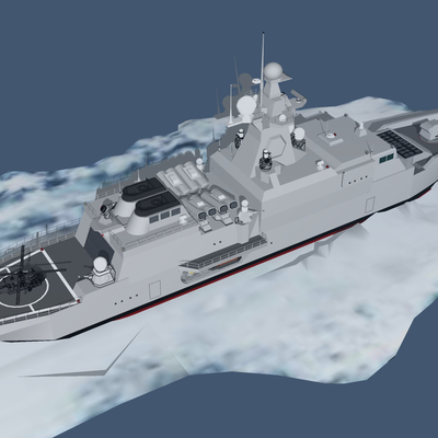  现代航母战舰su模型 