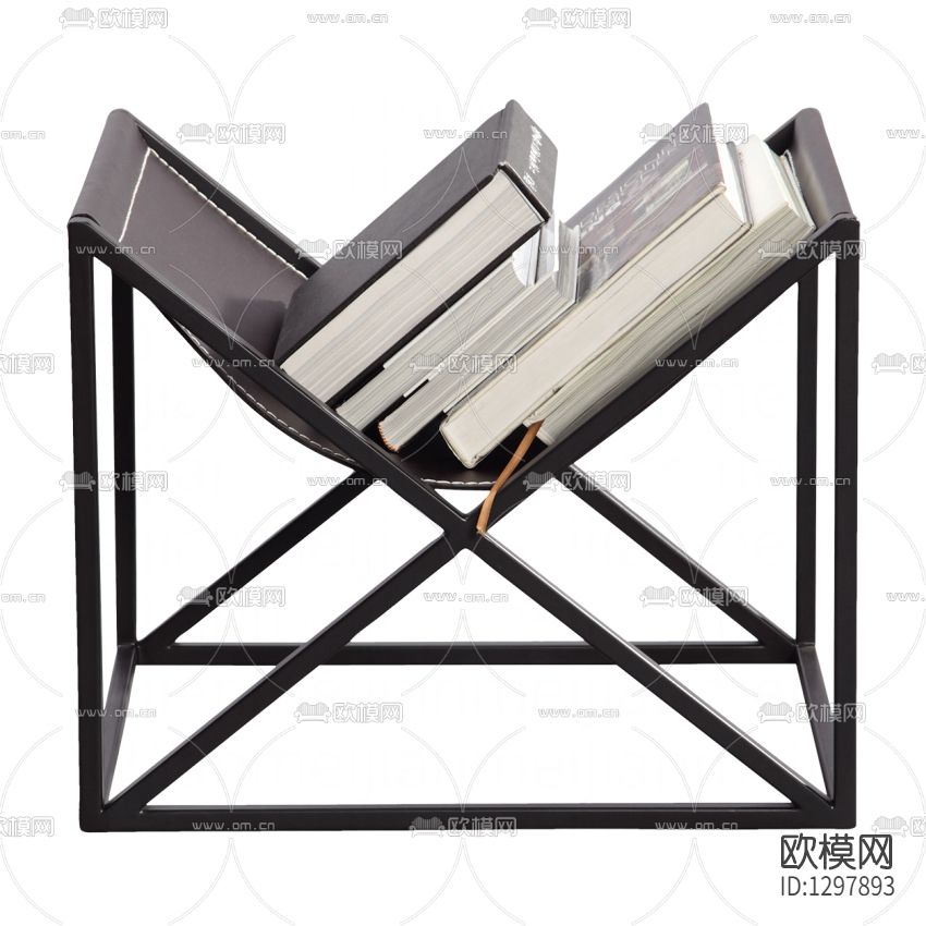 现代简约金属皮革书架下载