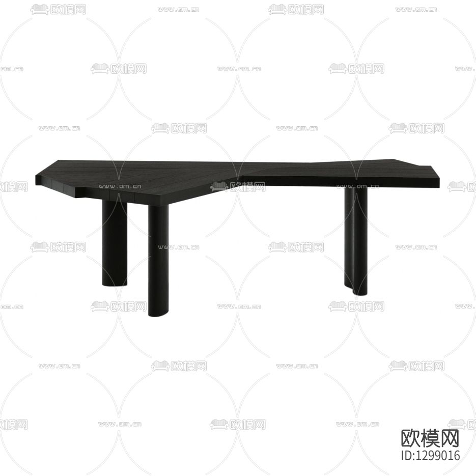 北欧极简实木不规则书桌