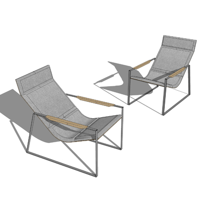  北欧布艺躺椅su模型 