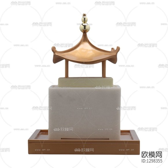 新中式简约创意凉亭摆件下载