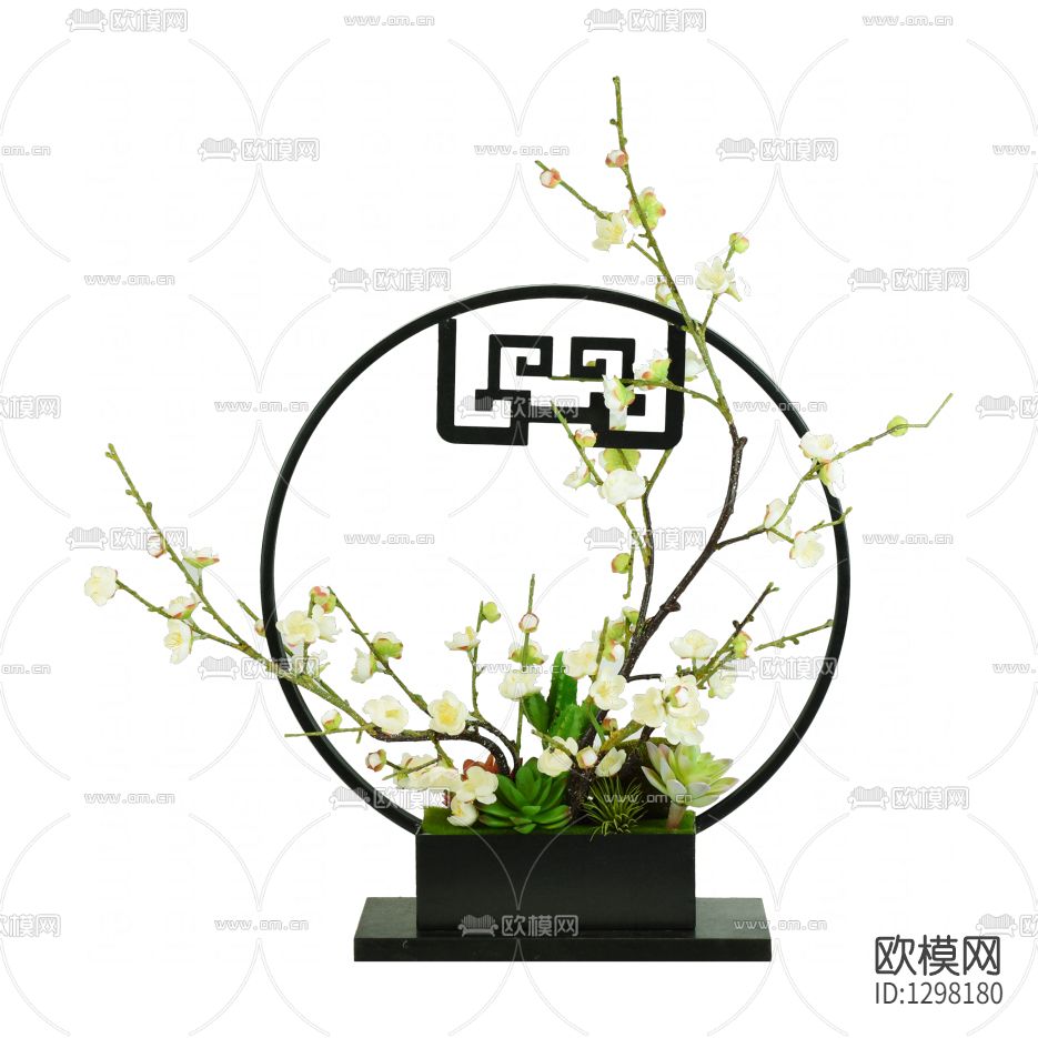 新中式铁艺摆放花艺下载