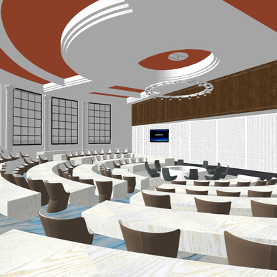 现代会议厅会议室su模型 
