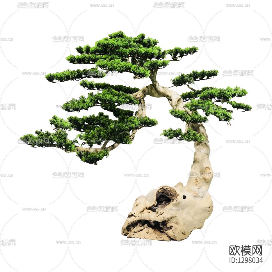 新中式禅意迎客松绿植盆栽