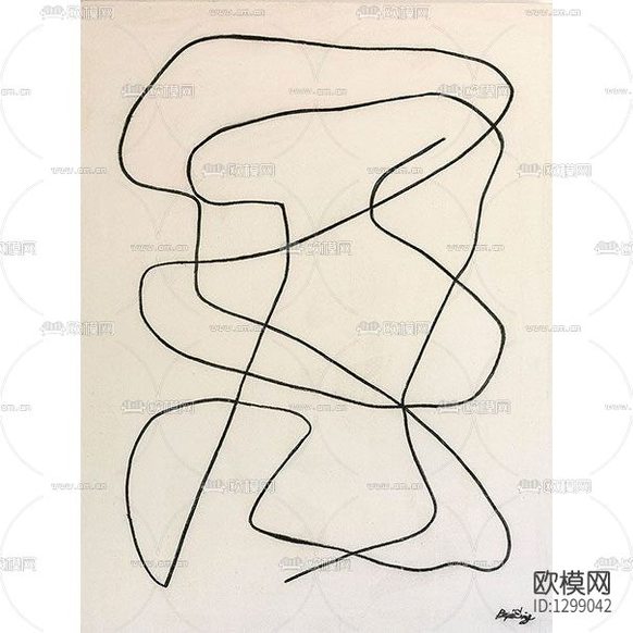 现代极简不规则线条装饰画下载